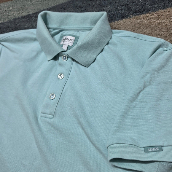 Armani Collezioni Other - Armani Collezioni Polo Shirt Mens L Blue Short Sleeve Designer